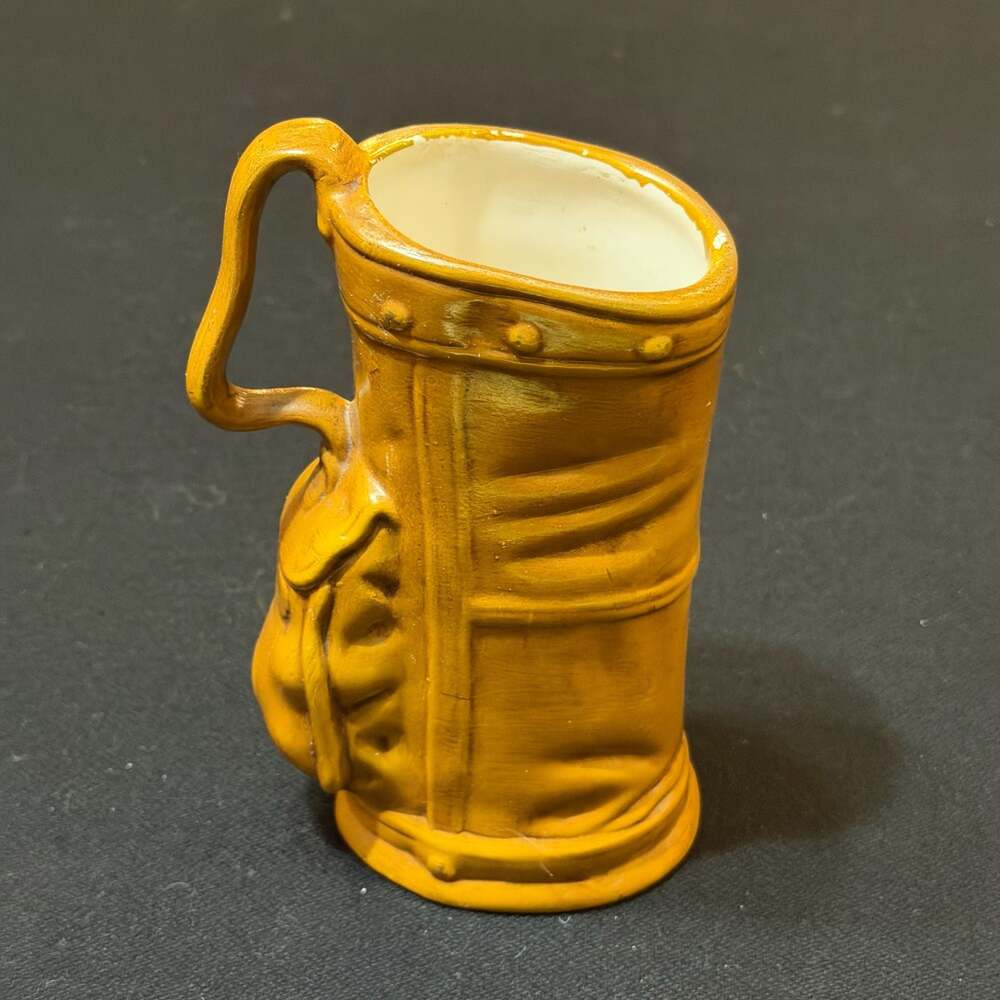 VTG Golf Bag Handmade CERAMIC MUG Tall Beer Stein Planter Hand Painted